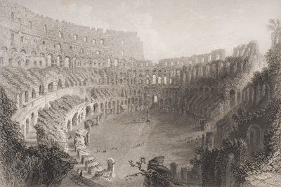 Interior of the Colosseum, Rome by English School